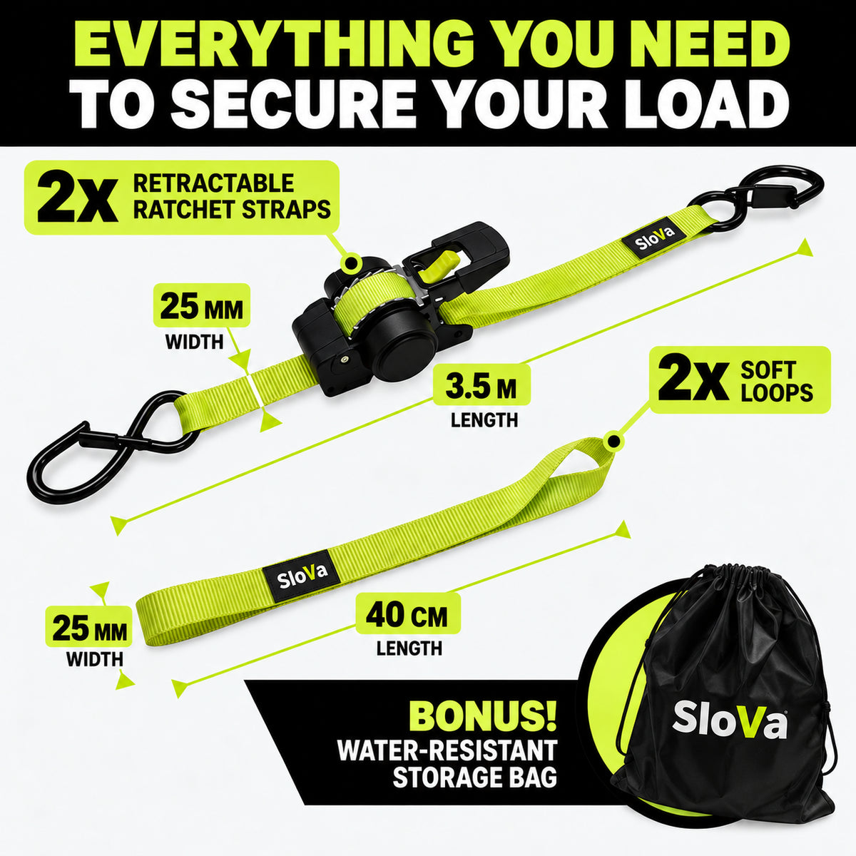 Retractable Ratchet Straps