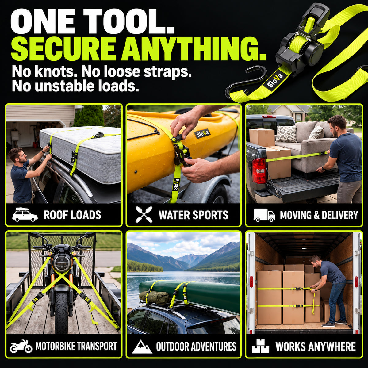 Retractable Ratchet Straps